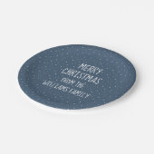 Vrolijk kerstfeest op sterren papieren bordje (Gekanteld)