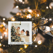 Vrolijk kerstfeest opa 2022 | Twee foto Keramisch Ornament