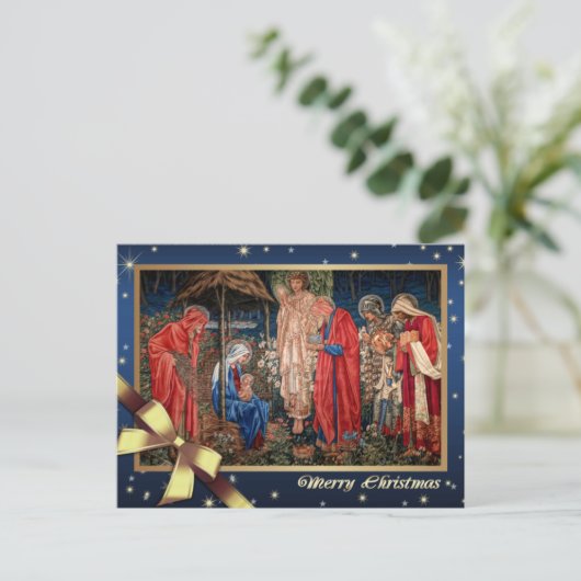 Vrolijk kerstfeest. Opwaardering van de Magi Feestdagenkaart (Staand voorkant)