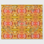 Vrolijk kerstfeest Oranje Gold Script elegant afbe Cadeaupapier (Vlak)