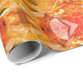 Vrolijk kerstfeest Oranje Gold Script elegant afbe Cadeaupapier (Rol Hoek)