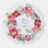 Vrolijk kerstfeest ornament kaart (Achterkant)