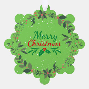 Vrolijk kerstfeest ornament kaart