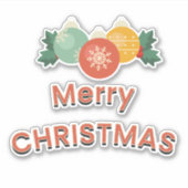 Vrolijk Kerstfeest Ornament Prettige feestdagen Ba Sticker (Voorkant)
