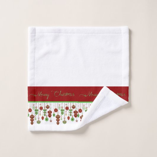 Vrolijk kerstfeest ornamenten bad handdoek (Wasdoekje)