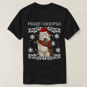 Vrolijk kerstfeest Oude Engelse Sheepdog Xmas T-shirt (Design voorkant)