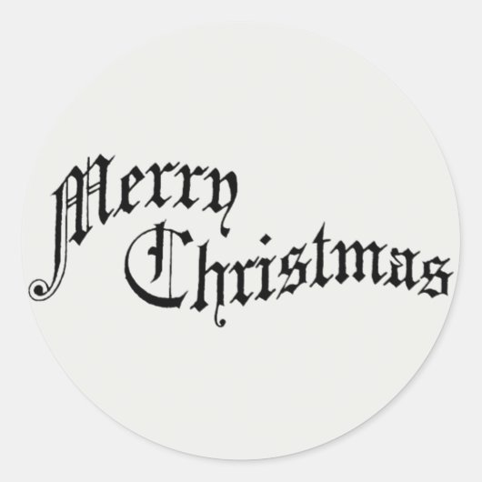Vrolijk kerstfeest  Oude Fashioned Typografie Ronde Sticker (Voorkant)