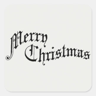 Vrolijk kerstfeest Oude Fashioned Typografie Vierkante Sticker