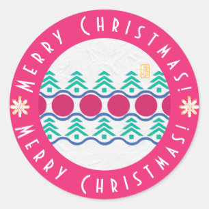 vrolijk kerstfeest! 'Over the River' Ronde Sticker