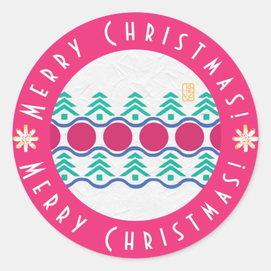 vrolijk kerstfeest! 'Over the River' Ronde Sticker (Voorkant)