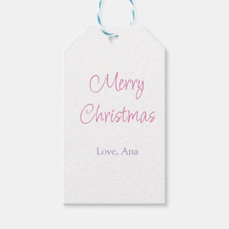 vrolijk kerstfeest paars roze naam liefde vakantie cadeaulabel