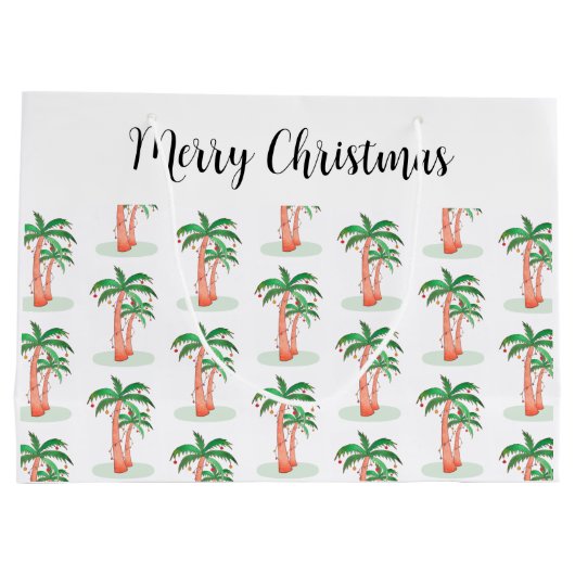 Vrolijk Kerstfeest Palmboom Kerstmis Groot Cadeauzakje (Achterkant)