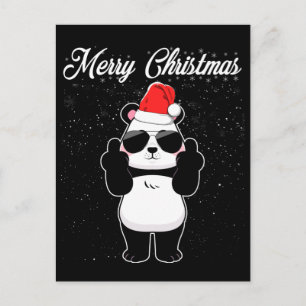 Vrolijk kerstfeest Panda Middelste Vinger Rude Xma Briefkaart