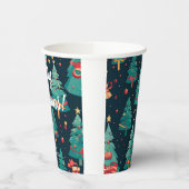 Vrolijk kerstfeest papieren bekers (Links)