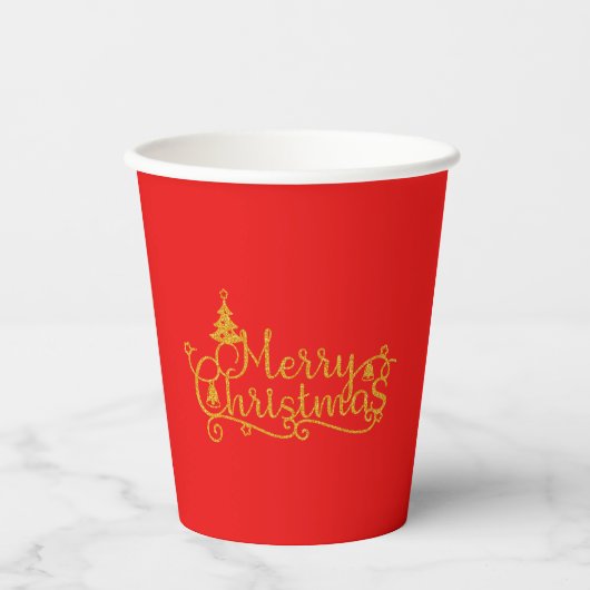 Vrolijk kerstfeest papieren bekers (Voorkant)