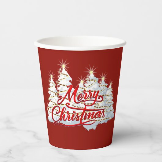 Vrolijk kerstfeest papieren bekers (Voorkant)