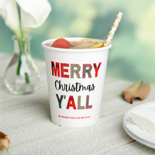 Vrolijk kerstfeest papieren bekers