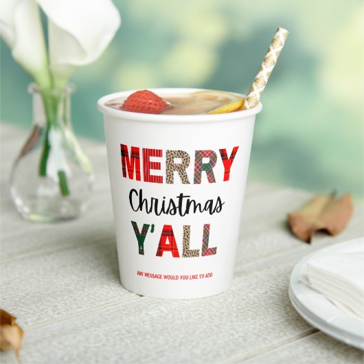 Vrolijk kerstfeest papieren bekers (Insitu)
