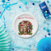 Vrolijk kerstfeest papieren bordje (Feest)