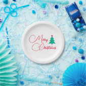 Vrolijk kerstfeest papieren bordje (Feest)