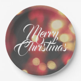 Vrolijk kerstfeest papieren bordje