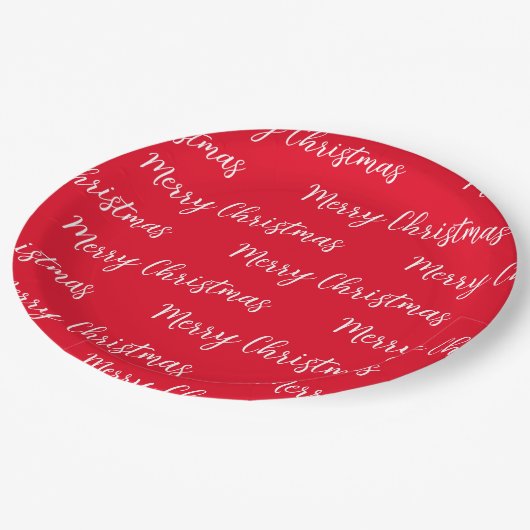 Vrolijk kerstfeest papieren bordje (Gekanteld)