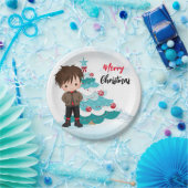 Vrolijk kerstfeest papieren bordje (Feest)