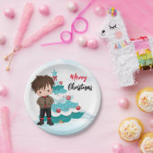 Vrolijk kerstfeest papieren bordje (Feest)