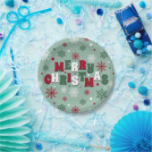 Vrolijk kerstfeest papieren bordje (Feest)