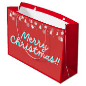 Vrolijk Kerstfeest - Papieren Tassen - Rood Groot Cadeauzakje (Achterkant Gekanteld)