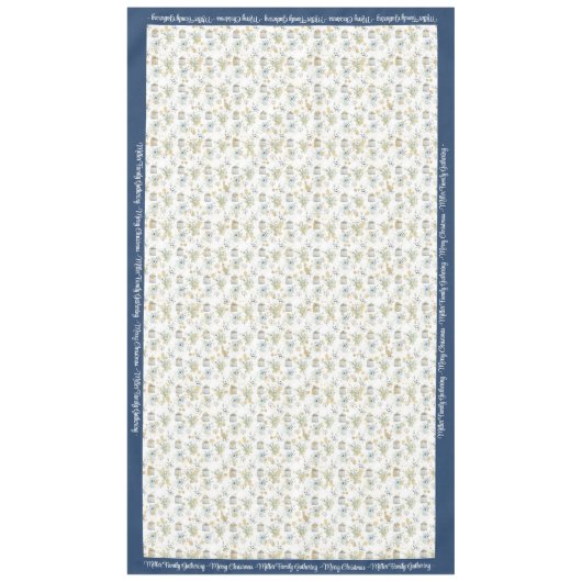 Vrolijk kerstfeest Pas Familienaam of Tekst aan Tafelkleed (Voorkant)