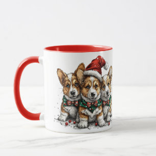 Vrolijk Kerstfeest Pembroke Welsh Corgi Puppies Mok