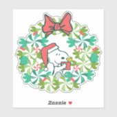 Vrolijk Kerstfeest Pepermunt Holiday Wreath Sticker (Vel)