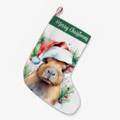 Vrolijk Kerstfeest Pet Capybara - Kleine Kerstsok (Voorkant (Hangend))