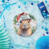 Vrolijk Kerstfeest Pet Capybara - Papieren Bordje (Feest)