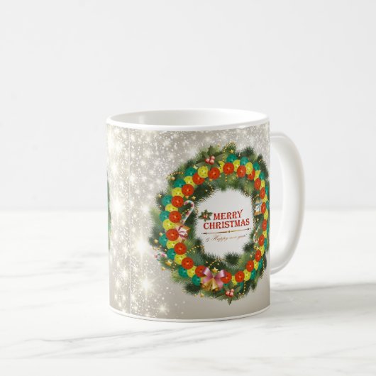 Vrolijk Kerstfeest Pickleball 1A Mok (Voorkant rechts)