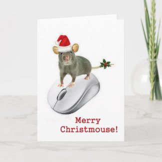 "Vrolijk kerstfeest!" piept een muis Feestdagen Kaart