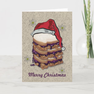 Vrolijk Kerstfeest Pindakaas en Jelly Sandwiches Feestdagen Kaart