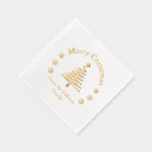 Vrolijk Kerstfeest Pine Tree Snowflakes Gold Class Folie Servetten (Rechts)