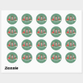 Vrolijk Kerstfeest Pit Bull Dogs Ronde Sticker (Vel)