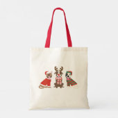 Vrolijk Kerstfeest Pit Bull Dogs Tote Bag (Achterkant)