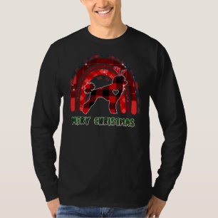 Vrolijk Kerstfeest Plaid Grappige Poedel Hond Kers T-shirt