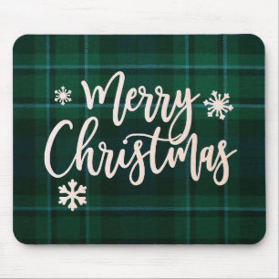 Vrolijk kerstfeest plaid mousepad muismat