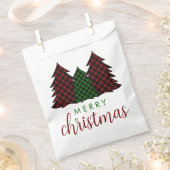 Vrolijk Kerstfeest Plaid Patroon Kerstboom Bedankzakje (Geknipt)