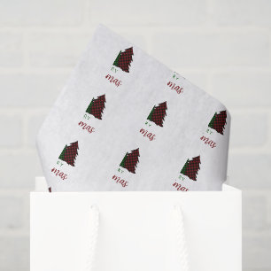 Vrolijk Kerstfeest Plaid Patroon Kerstboom Tissuepapier