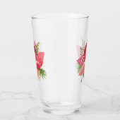 Vrolijk kerstfeest Poinsettia en Holly Glas (Rechts)