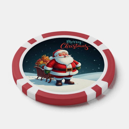 Vrolijk kerstfeest poker chips (Enkel)