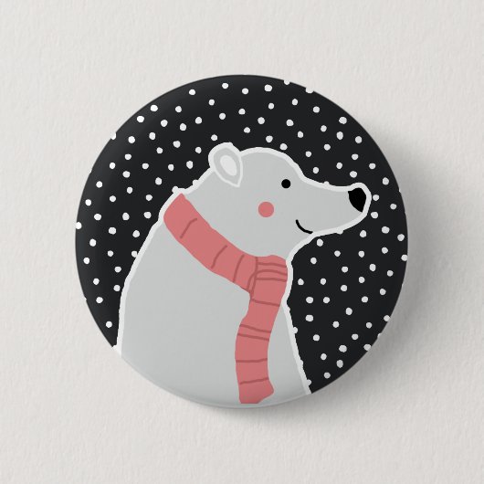 Vrolijk kerstfeest - Polar Beer Ronde Button 5,7 Cm (Voorkant)