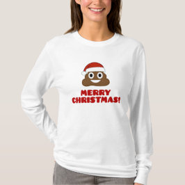 Vrolijk kerstfeest Poo Emoji T-shirt