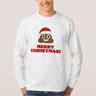 Vrolijk kerstfeest Poo Emoji T-shirt